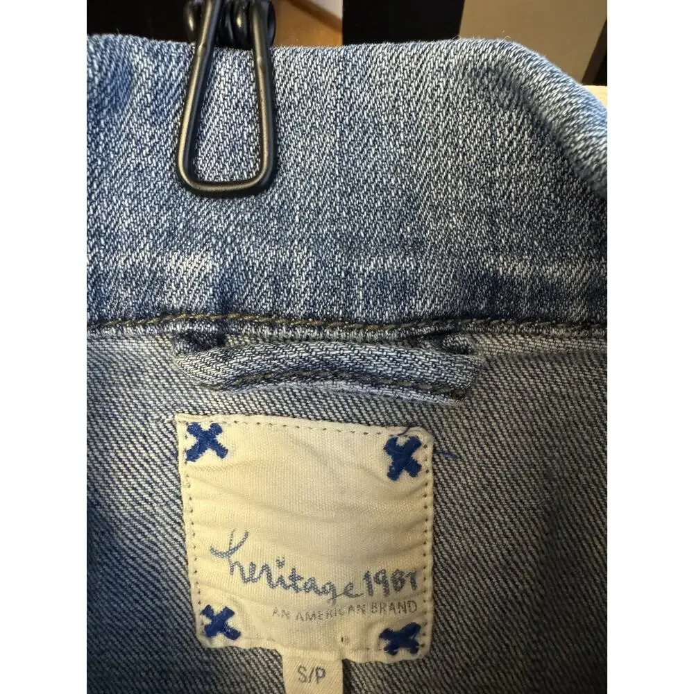 Heritage 1981 Girl’s Blue Jean Button-Front Jacket w/ Pockets Long Sleeve S/P